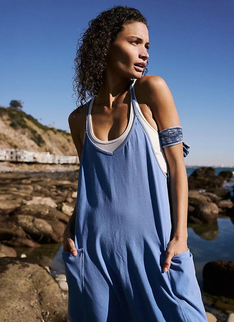 Free People Hot Shot Onsie - Skyline Blue - Medium